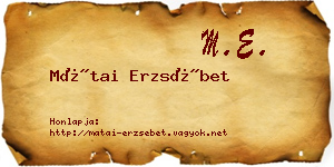 Mátai Erzsébet névjegykártya